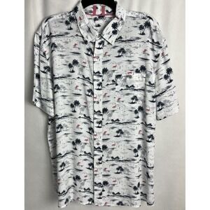 Age Of Wisdom Men's Shirt Size 2XL Flamingo Tropical Outdoors Modal Navy D28